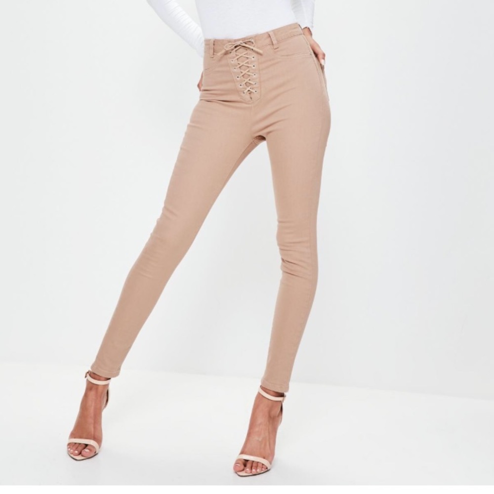 Missguided Vice lace up skinny jeans
